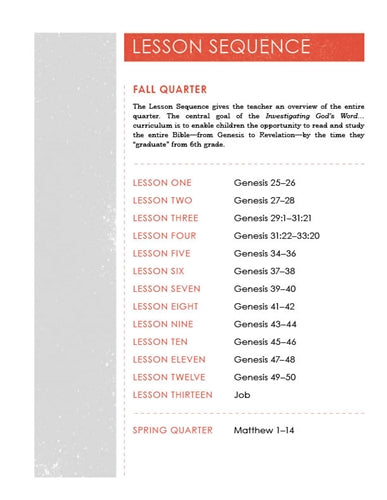 Children's Sunday School Curriculum (ESV). Year One, Winter