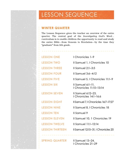 Children's Sunday School Curriculum (ESV). Year Four, Winter