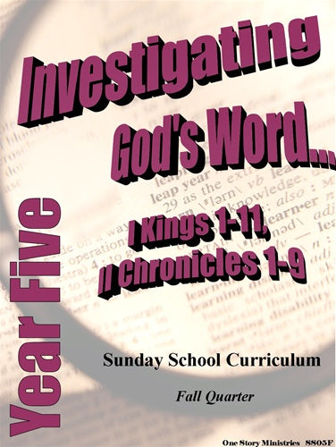 Children's Sunday School Curriculum (NIV). Year Five, Fall