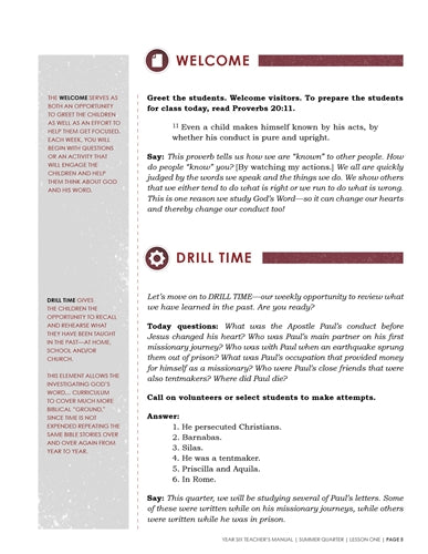 Children's Sunday School Curriculum (ESV). Year Six, Summer