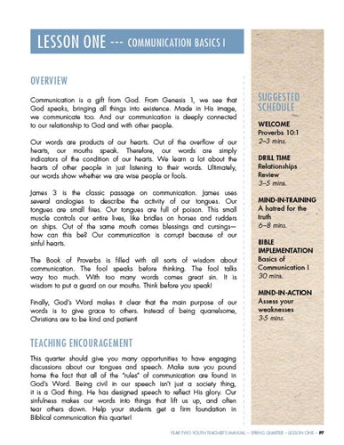Youth Sunday School Curriculum. Year Two, Spring