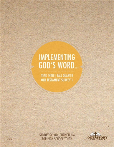 Youth Sunday School Curriculum. Year Three, Fall
