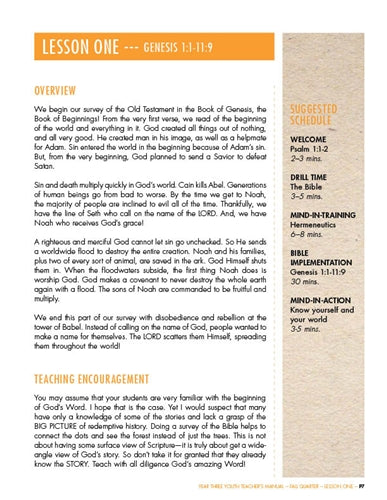 Youth Sunday School Curriculum. Year Three, Fall