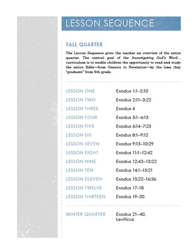 Children's Sunday School Curriculum (ESV). Year Two, Fall