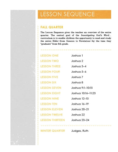 Children's Sunday School Curriculum (ESV). Year Three, Fall