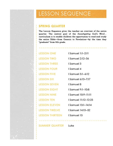 Children's Sunday School Curriculum (ESV). Year Three, Spring