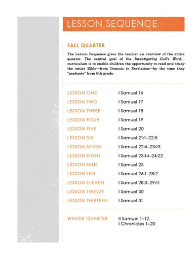 Children's Sunday School Curriculum (ESV). Year Four, Fall
