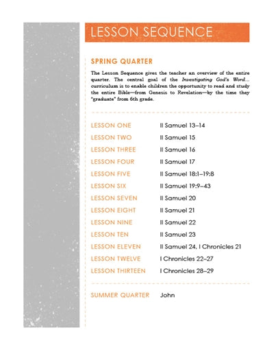 Children's Sunday School Curriculum (ESV). Year Four, Spring