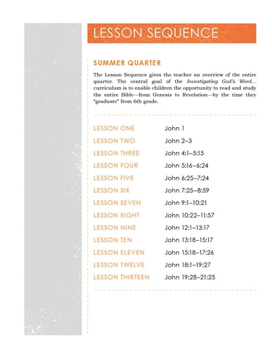 Children's Sunday School Curriculum (ESV). Year Four, Summer
