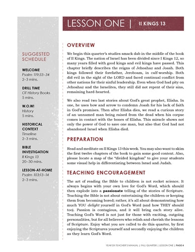 Children's Sunday School Curriculum (ESV). Year Six, Fall