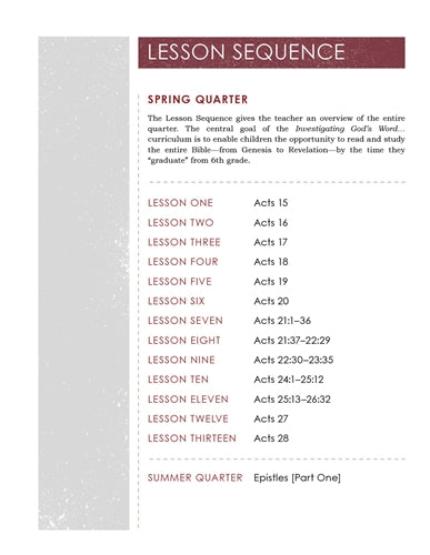 Children's Sunday School Curriculum (ESV). Year Six, Spring
