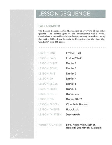 Children's Sunday School Curriculum (ESV). Year Seven, Fall