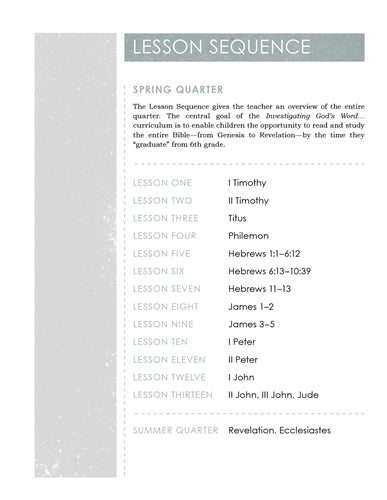 Children's Sunday School Curriculum (ESV). Year Seven, Spring